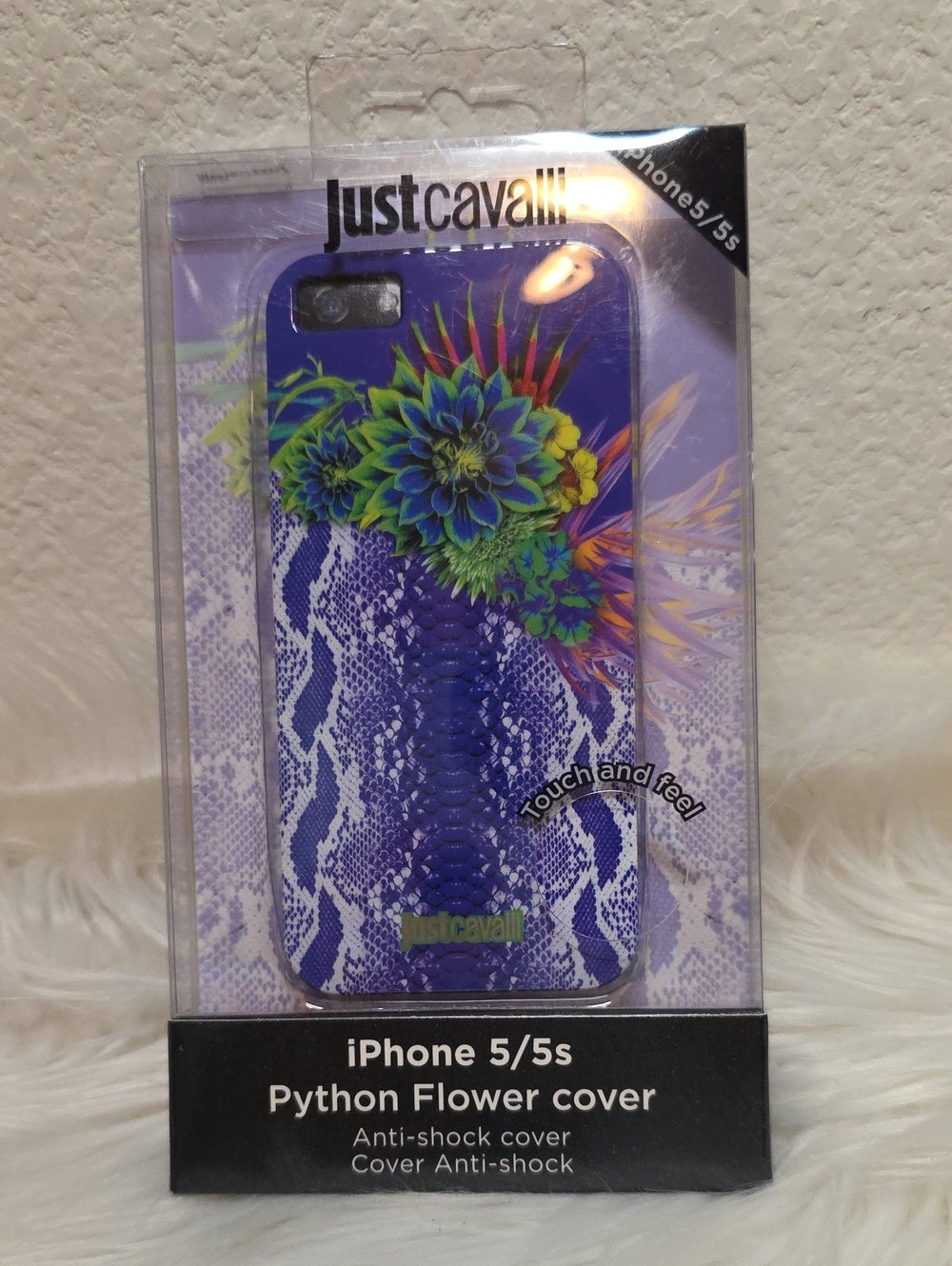 Just Cavalli Purple Python Flower iPhone 5/5s Protective Case